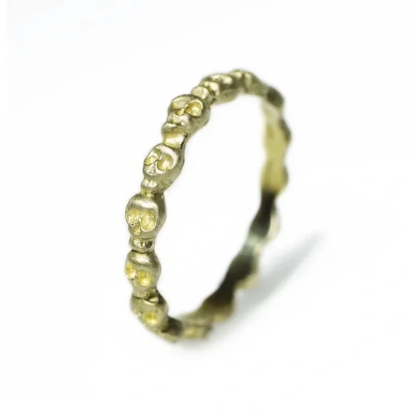 OOAK Michelle Chang 14k/Diamond Mini Skull Ring